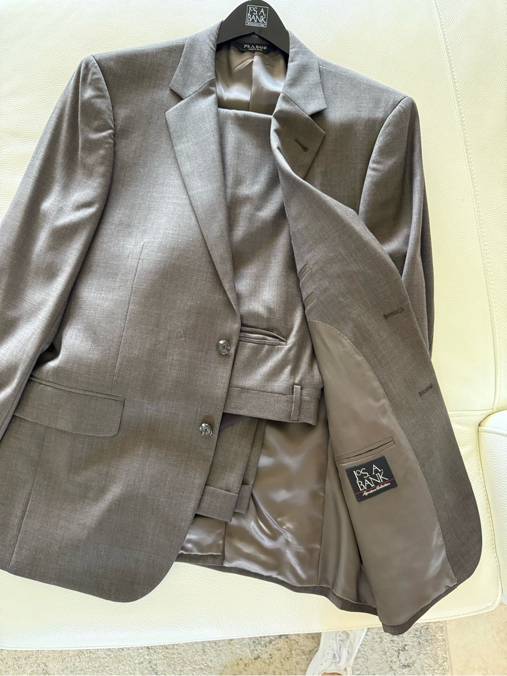 Jos. A. Bank Signature Collection Men's Light Brown Wool Two-Piece Suit Custom